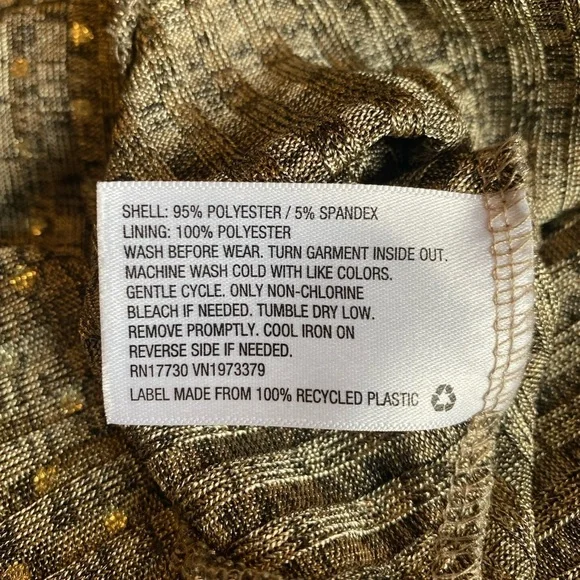 ART CLASS Girl’s Gold Dress with Neck, Arm and Skirt Ruffle, Size L10/12 - Picture 3 of 6